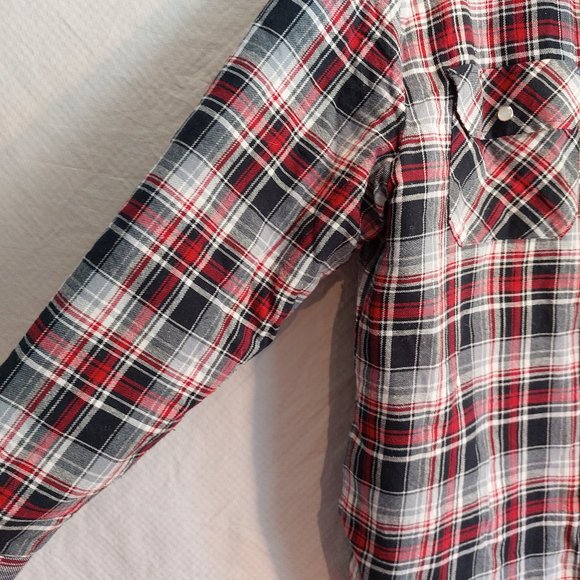 Men's Aggressor Plaid Snap Buttons Jacket - MED - Picture 4 of 7